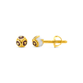22K Gold White Meenakari Stud Earrings